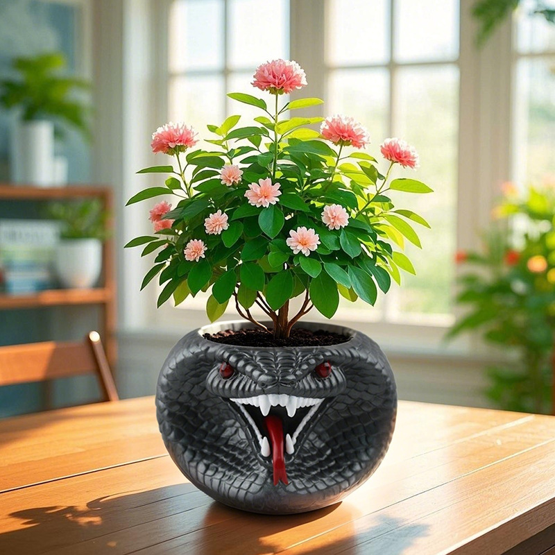  Spot Snake-Shaped Resin Potted Plants, Creative Ornaments, Home Desktop Garden Decorations, Office Gifts