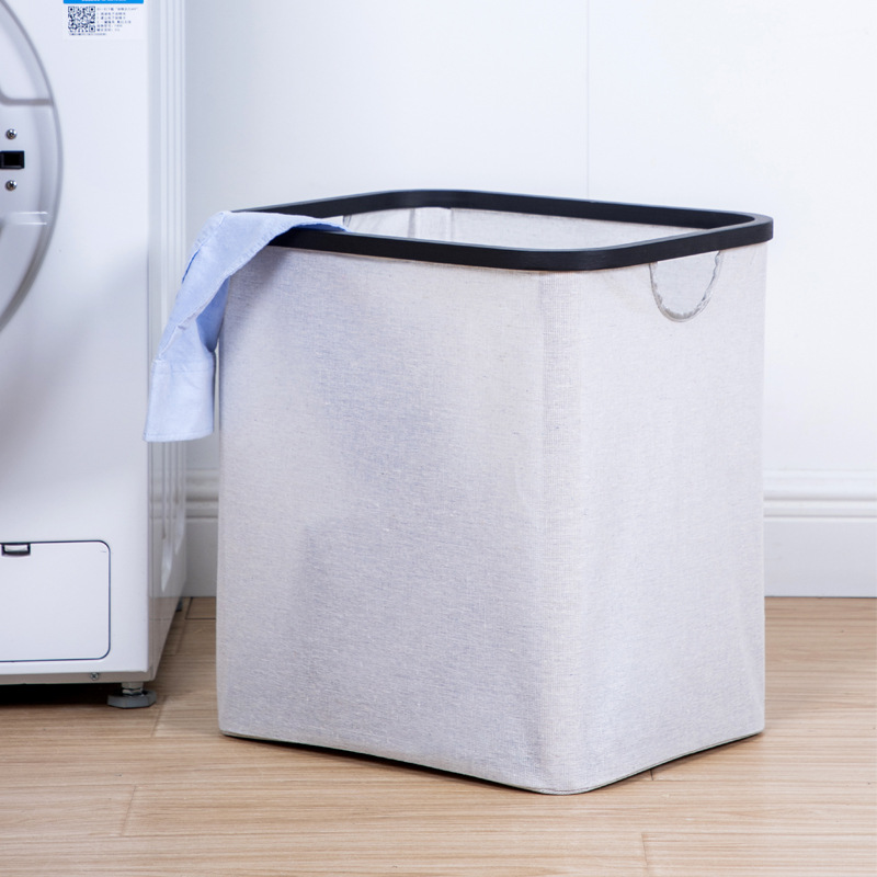 Fábrica de Venta caliente transfronteriza luz canasta de lavandería de lujo canasta de lavandería doméstica canasta de almacenamiento de clasificación de separación de lavandería de alta gama con tapa