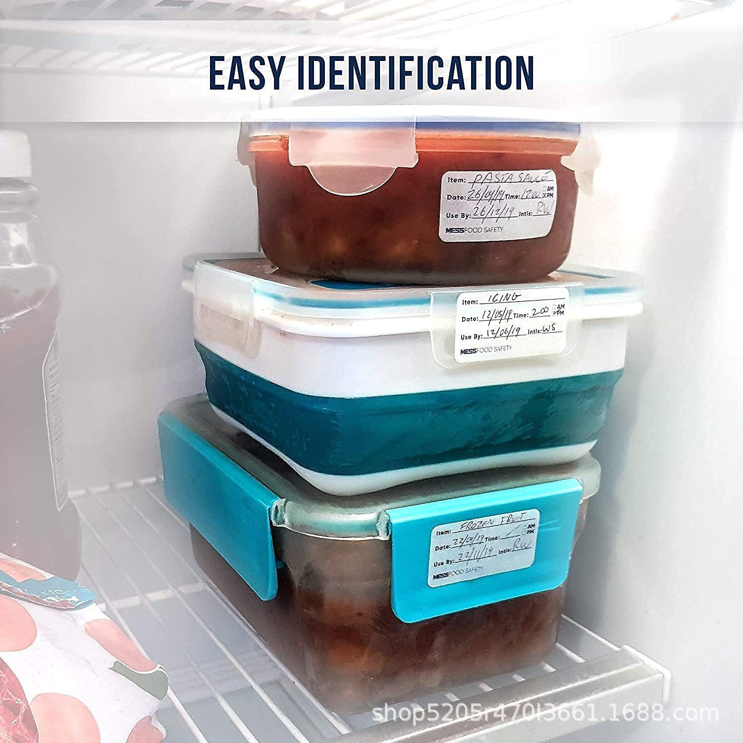 现货批亚马逊发厨房日期贴食品旋转不干胶标签生产1×2in卷装贴纸