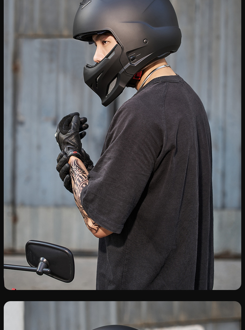 3C Retro Motorcycle Helmet Full Helmet Electric Motorbike Scooter Helmet