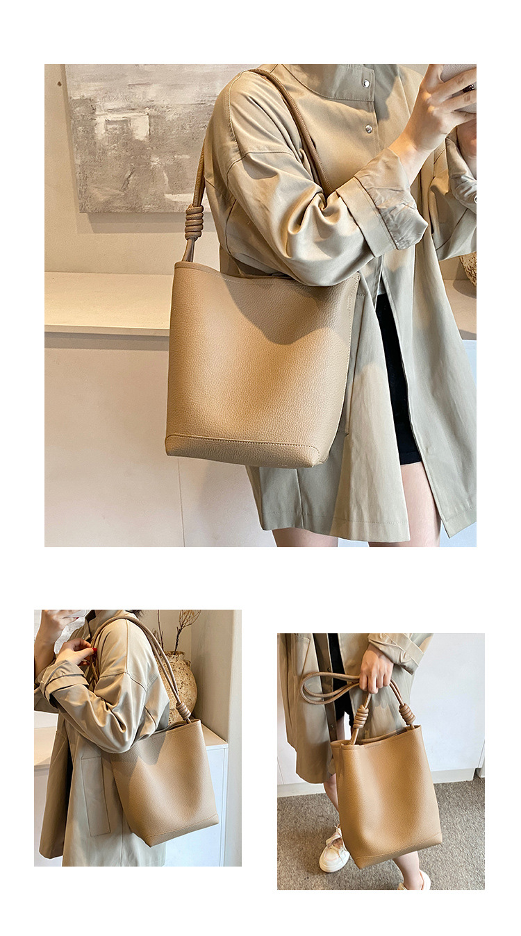 Einfache trendige große Kapazität Eimer 2024 neue Pendler Mutter und Kind modische Textur Frauen einzelne Schulter_voghion.com