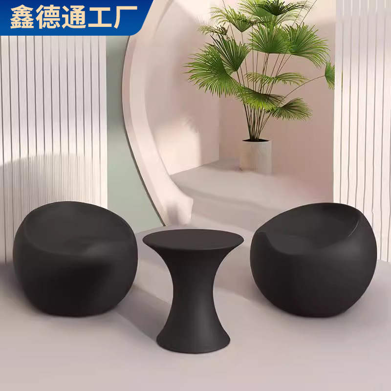 Cross-Border Courtyard Sofa Restaurant Table and Chair Set Plastic Chair Outdoor Sales Department Waterproof Popular Coffee Table