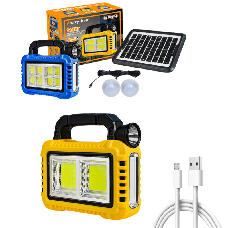Nueva lámpara de mano multifuncional de carga solar iluminación de luz intensa al aire libre luz de trabajo de emergencia linterna