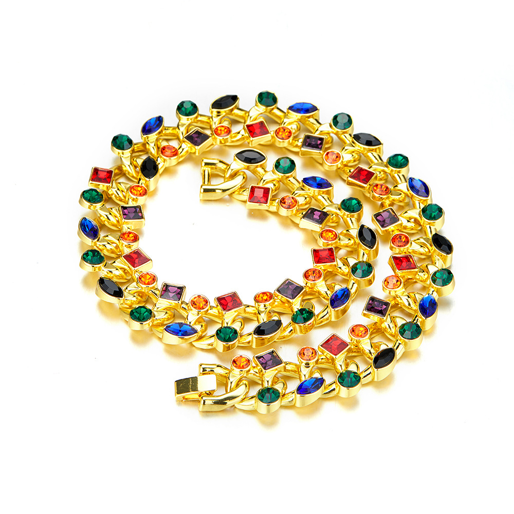 Collana Hip Hop con diamanti in lega da 22 mm, design creativo, senso della moda, nuovo colore_voghion.com