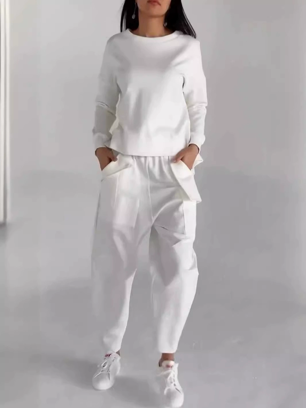 2024 Европа и США внешняя торговля осень новая мода шнуровое ремесло мульти-карманный тренд спортивный сплошной цвет повседневных брюк