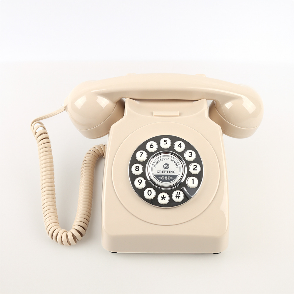 Teléfono retro con grabación de audio, teléfono para mensajes en bodas y fiestas, grabadora de mensajes para teléfono fijo, teléfono doméstico al por mayor, estilo antiguo
