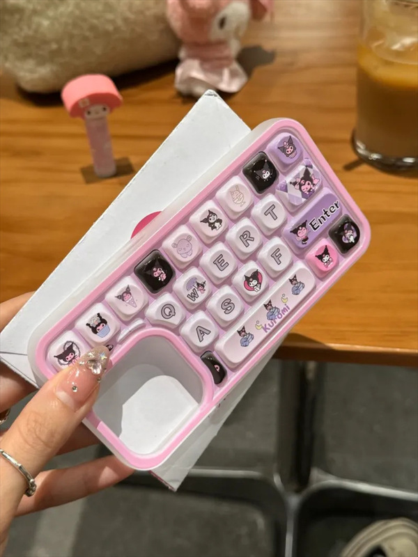 立体キーボード サンリオ 漫画 クロメ Apple 13promax 携帯電話ケース 15 保護カバー 14 かわいい 16E|undefined
