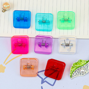 Minimalist Transparent Square Clip Student Study Test Paper Storage Clip Bill Clip Long Tail Clip Desktop Information Classification Clip