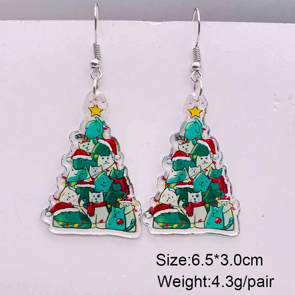 1 Pair Cute Christmas Tree Skull Antlers Arylic Drop Earrings display picture 4