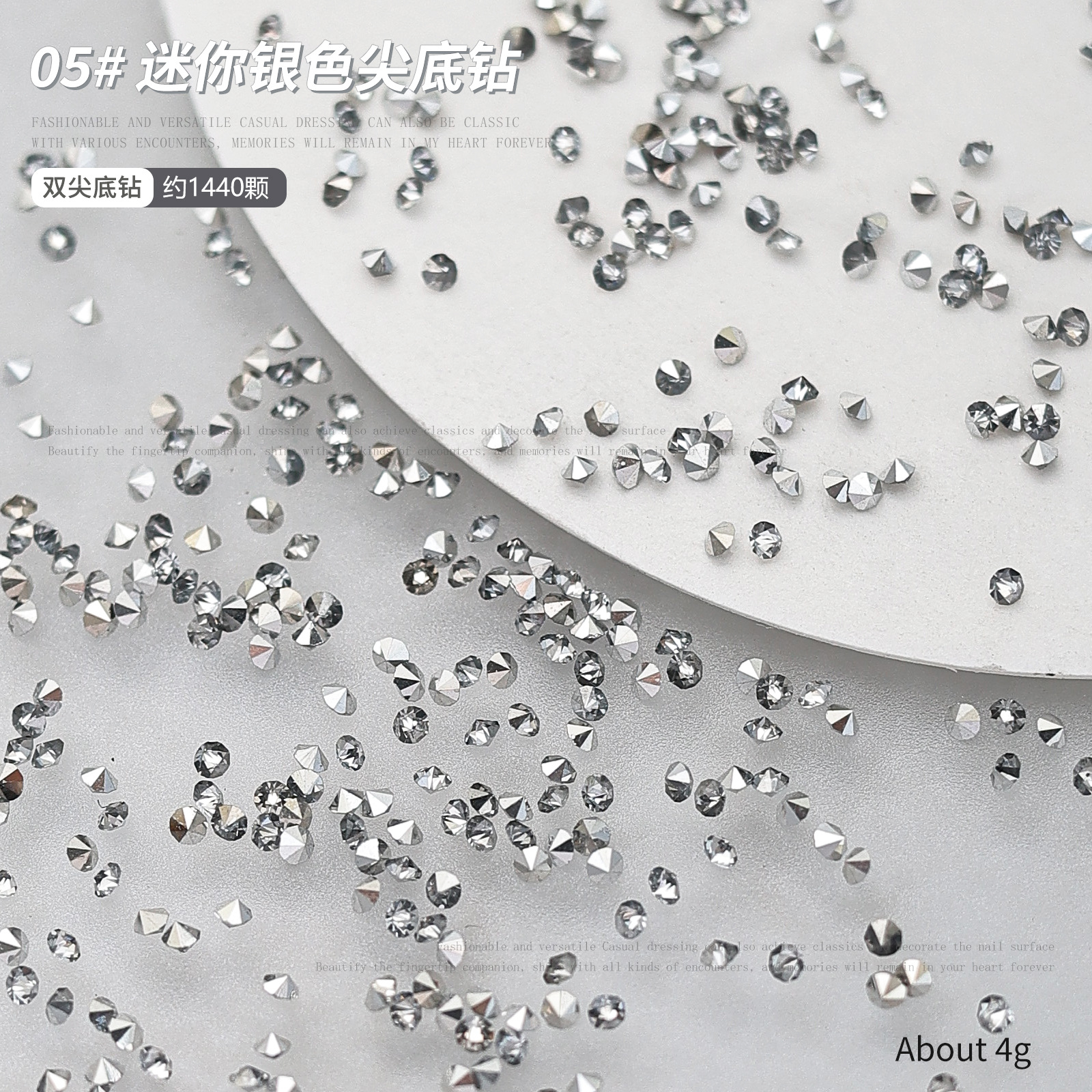 Piedras de Cristal Planas para Decoración de Uñas, Super Brillantes, Color AB Checo, Tamaños Variados, 1440 Piezas, Accesorios para Decoración de Uñas
