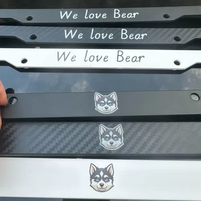 We Love Bear Husky Pattern – License plate holder/license plate holder