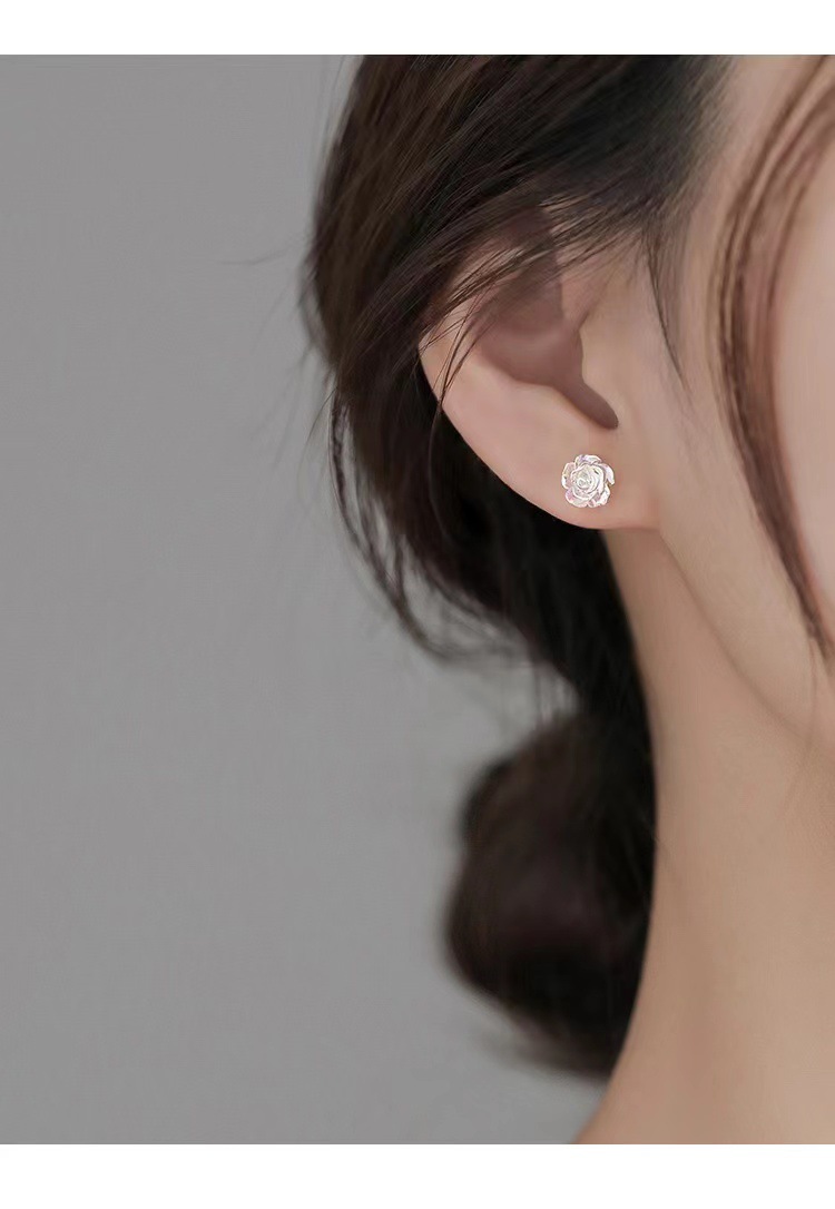 Fashion Flower Arylic Silver Plating Womenu0027S Ear Studs 1 Pair