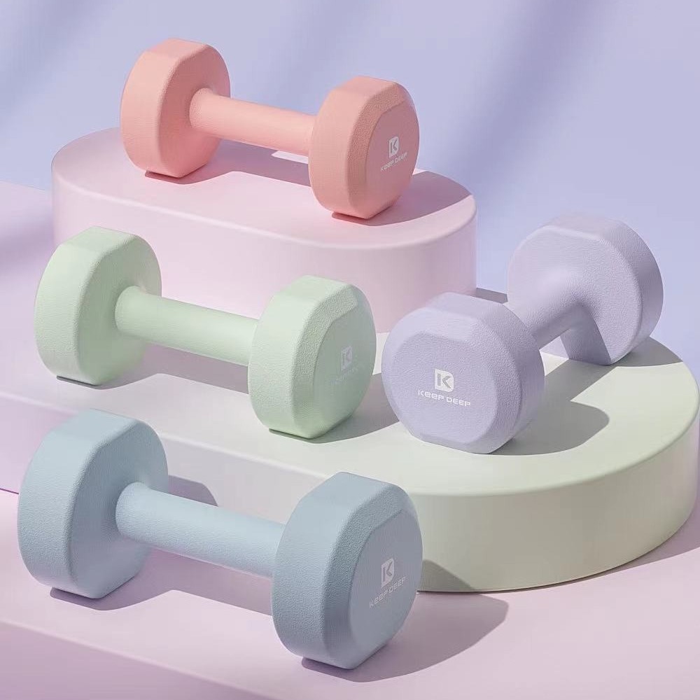 Dip plastic dip dumbbell ladies fitness home men's barbell children primary school boys teenagers 1 2 3kg small