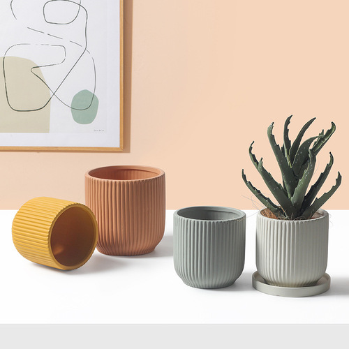 Nordic Style INS Ceramic Planter Fashion Simple Literary Personality Indoor Artificial Flower Devil's Ivy Bonsai Cactus