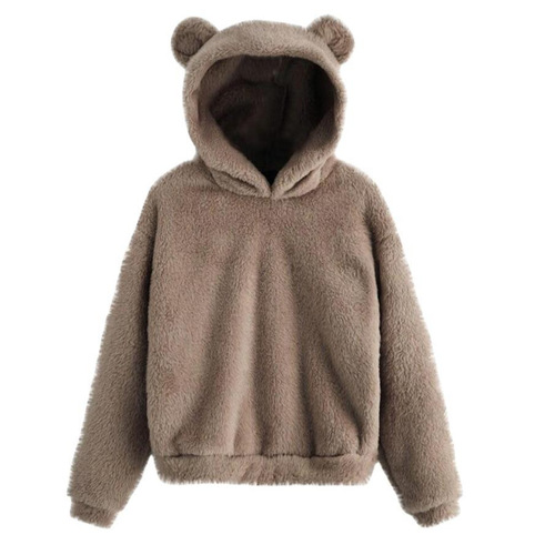EBAY 2025 Autumn/Winter Fleece Rabbit-Ear Hooded Warm Sweater & Hoodie for Europe and America