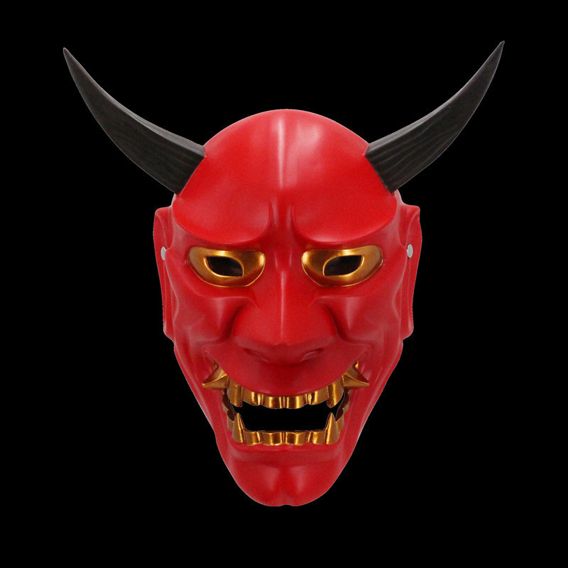 Halloween New Japanese Prajna Ghost Head Devil Noodles Tattoo cos Decorative Resin Mask