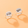 Brand cartoon accessory for beloved, ring with letters, set, Aliexpress