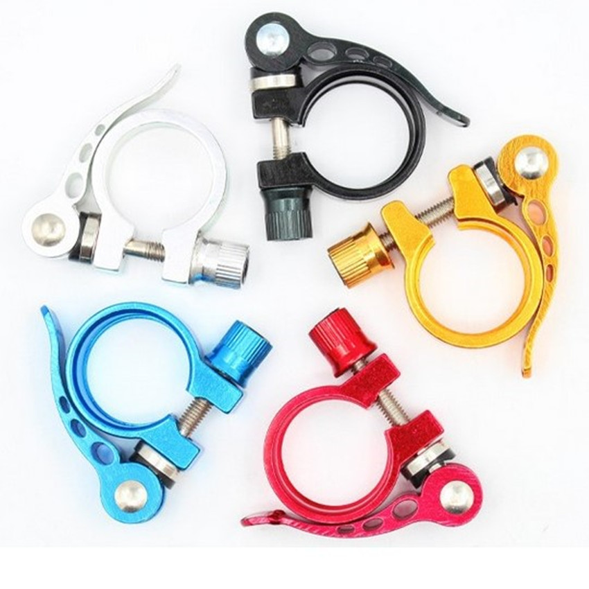 Aluminum alloy seat tube clamp Bicycle color quick release clip 28.6 quick release lock buckle Deadfly road bike seat post lock