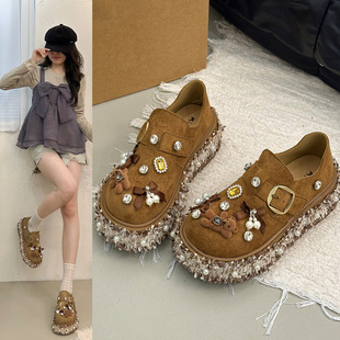 �OӋ�п�ͨ��ɫС��ˮ荲���ЬŮ2026�¿�Ƥ��������朗l߅��Ь��