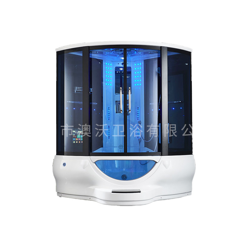 Sala de vapor en forma de abanico arco integrado de la sala de sauna de ducha de vapor húmedo y seco con bañera con pedal sala de ducha integral
