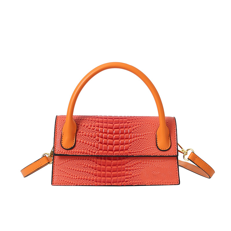 2024 bolso cuadrado pequeño, sentimiento transfronterizo de alta gama, estilo de nicho, bolso de mujer con letras extranjeras, bandolera con patrón de cocodrilo