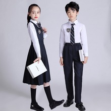 朗诵比赛演讲班服英伦风儿童大合唱演出服装男女童六年级中小学生