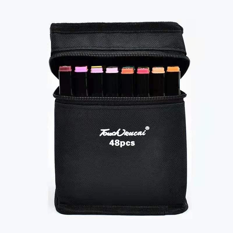 Directo de fábrica de doble cabeza marcador Portátil Bolsa aceitosa acuarela pluma pintura diseño 24 colores 48 colores 80 colores en stock