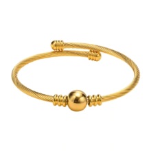 厂家直销亚马逊货源304不锈钢钢珠手镯女士手镯等离子抛光工艺