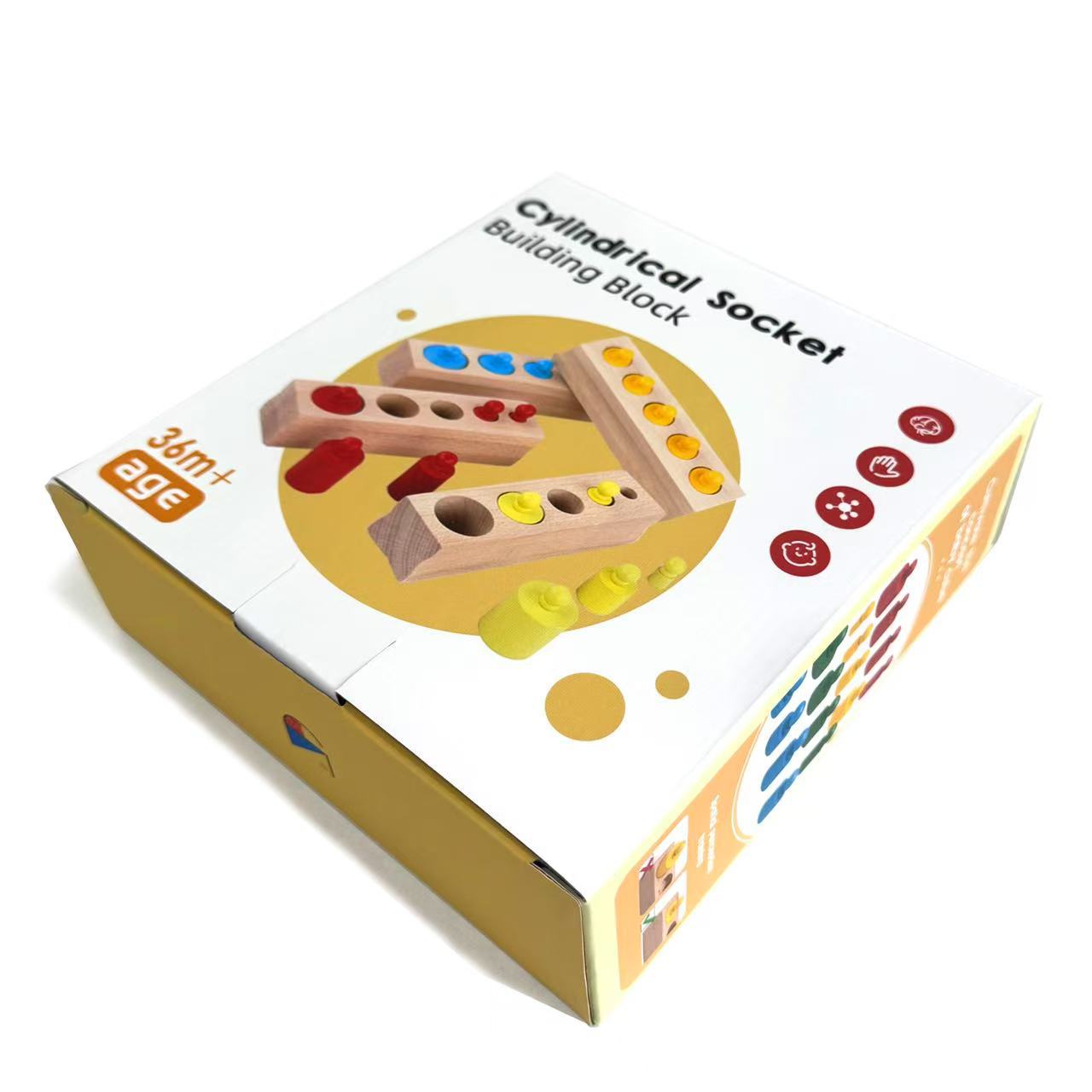 Enchufe de material didáctico sensorial Montessori Cilindro de haya Montessori Kindergarten Educación temprana para niños Edición familiar Montesai