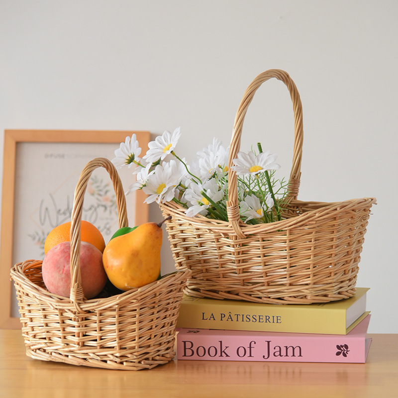 Storage Basket, Wicker Hand Basket, Woven Basket, Vegetable Picking Basket, Fruit Basket, Bean Pod Doll DIY Material Kit Storage Basket, Wicker Hand Basket, Woven Basket, Vegetable Picking Basket, Fruit Basket, Bean Pod Doll DIY Material Kit