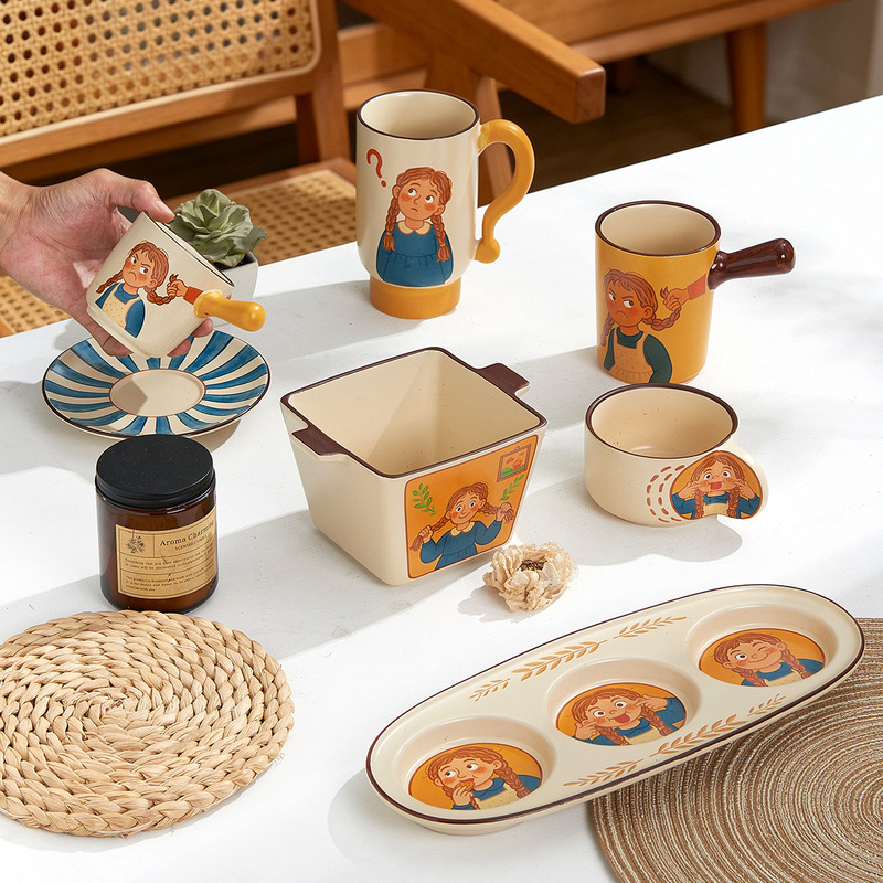 High-End Ceramic Tableware, Aesthetically Pleasing Bowls, Plates, Dessert Plates, Coffee Cups, Fruit Plates, Bowls, Mugs, and Water Cups
