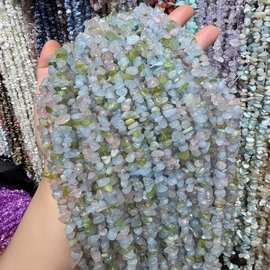 5-8仿摩根石不规则有孔碎石diy饰品配件服装辅料手串珠半成品批发