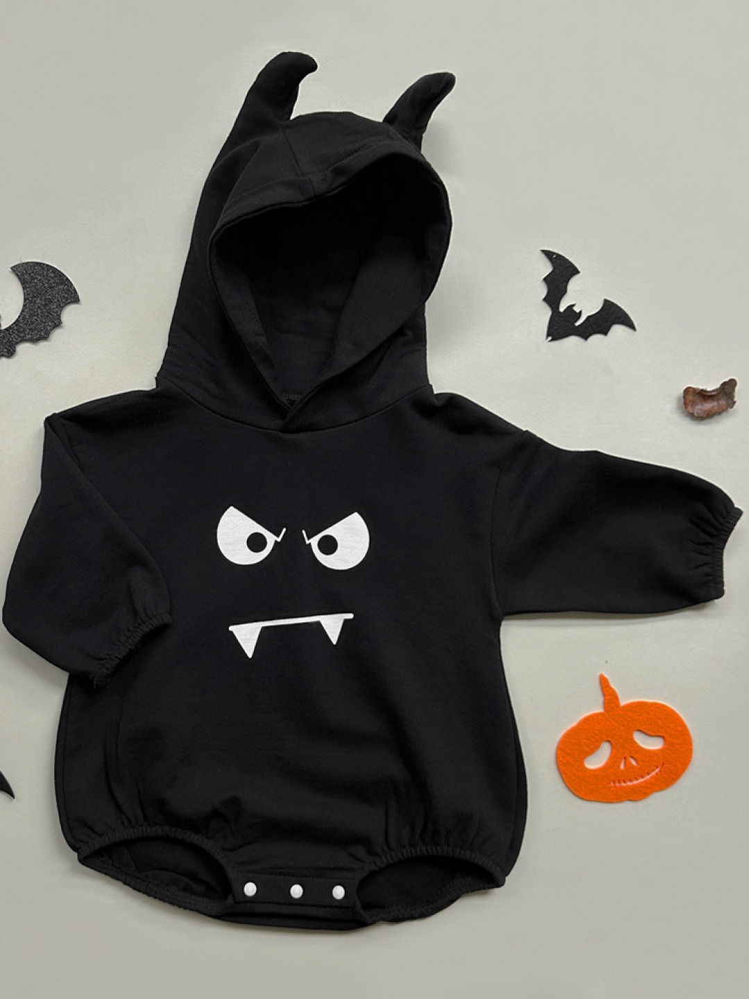 Nuevo Mono de Bebé Estilo Coreano de Primavera, Diseño de Diablillo, con Capucha, para Halloween y Salidas