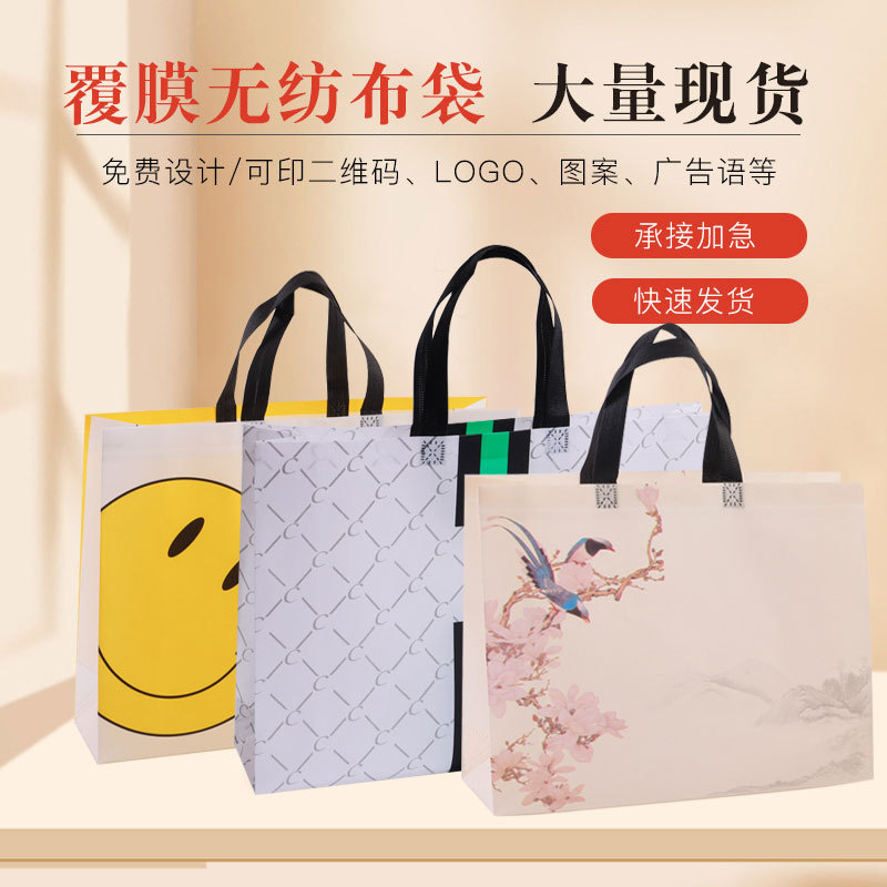 Bolso no tejido recubierto en stock impreso LOGO bolsa de ropa de moda embalaje de regalo bolsa de Banco de costura impresa