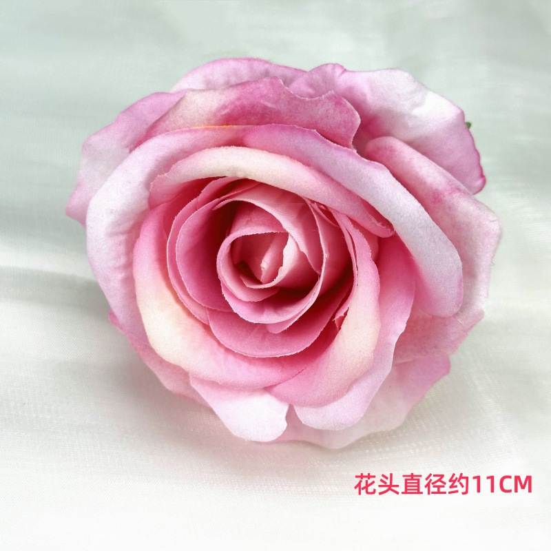 Franela artificial flor Rosa cabeza ramillete rojo boda flor pared tiro apoyos flor artificial arco flor artificial al por mayor