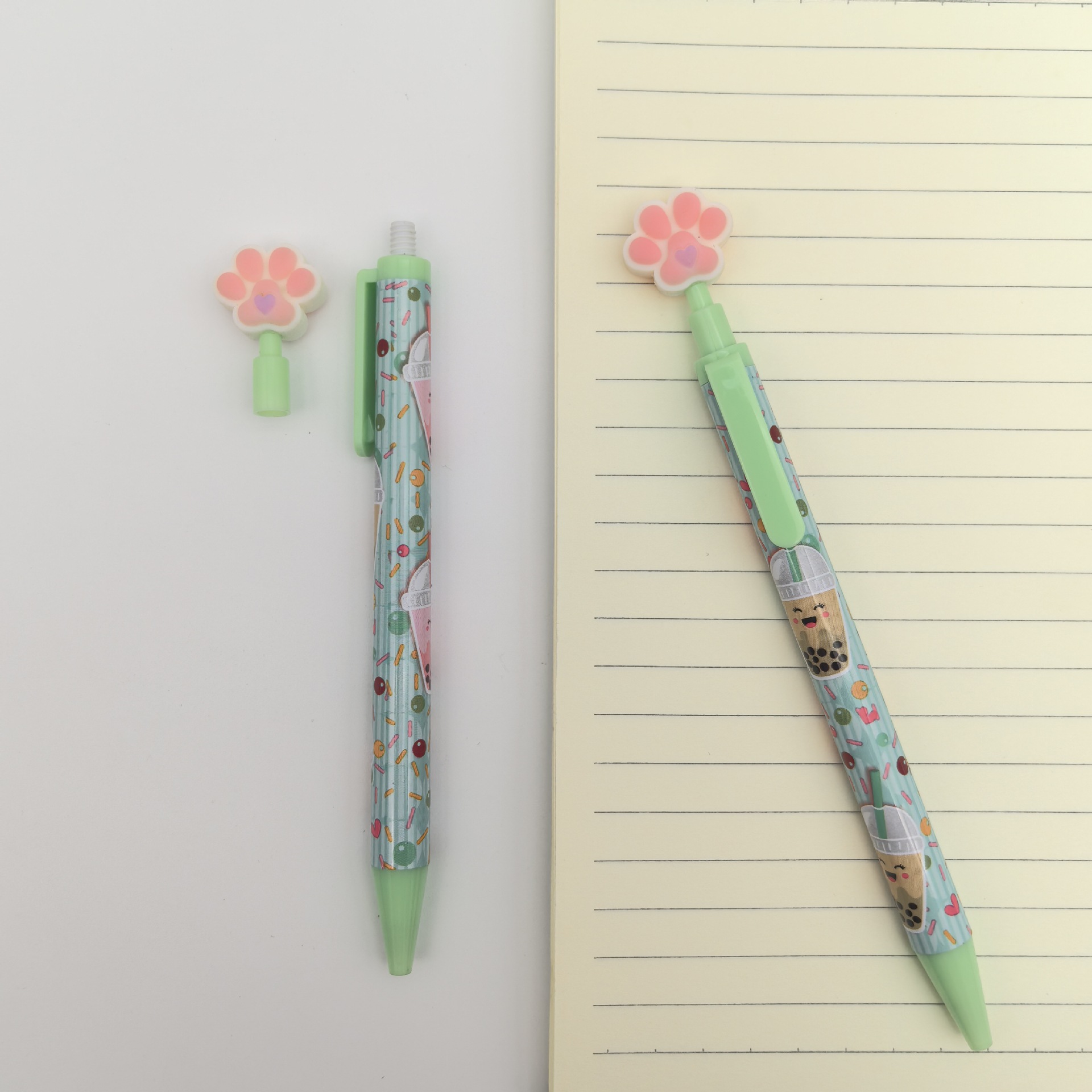 Personalizada muñeca de transferencia térmica dibujos animados creativos Diy bolígrafo de película de flores bolígrafo de regalo de plástico