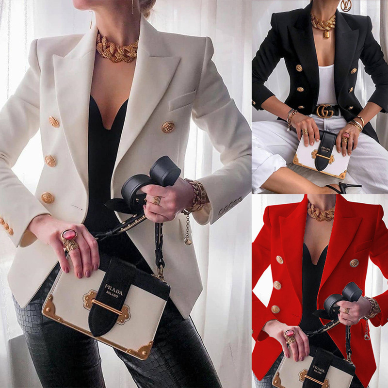 2026 Cross-Border Women's Clothing Aliexpress Autumn and Winter New Solid Color Fashion Casual Suit Short Jacket for Women