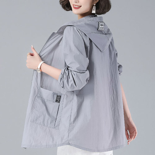 【80-200 lbs】Sun Protection Coat for Women Fat Mm Plus Size Loose Summer Medium Long Sleeve Sun Protective Clothing UV Protection Outerwear