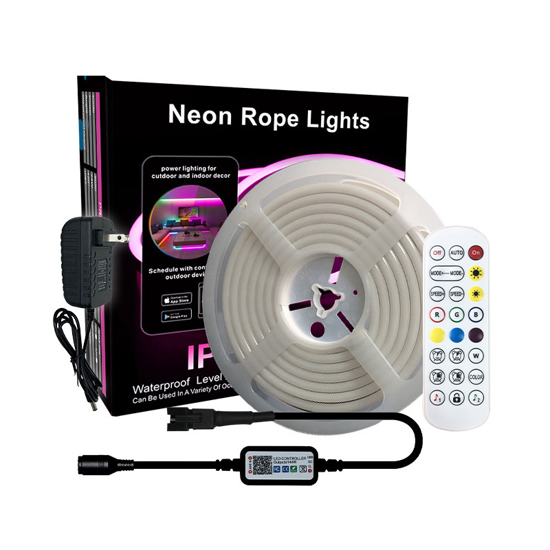 Tira de luz de neón de colores brillante caballo agua corriente Bluetooth música tira de luz al aire libre DIY impermeable tira de luz de silicona flexible