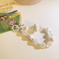 ins Japanese and Korean niche crystal chain pendant bracelet universal mobile phone case beaded pendant chain ccd camera mobile phone lanyard