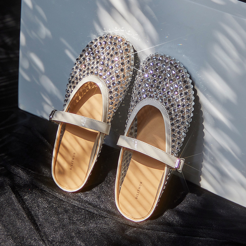 [tide is not south] hand-woven Xinghe ● age-reducing bright diamond baotou female summer new mesh breathable fairy slippers