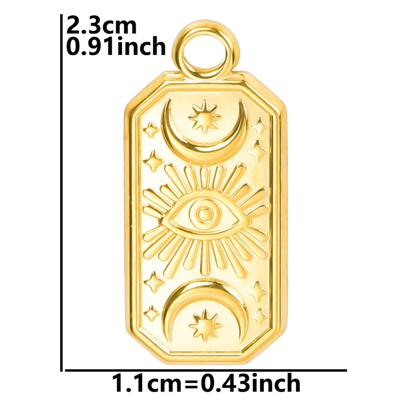 1 Piece 23*11mm 304 Stainless Steel Devil's Eye Star Moon Pendant display picture 8