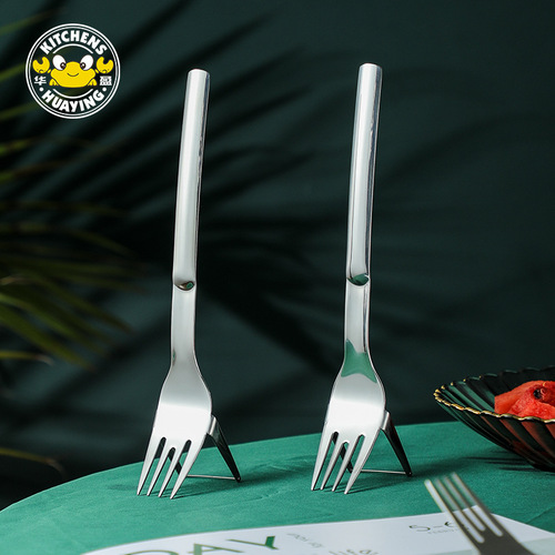 Multifunctional 304 stainless steel watermelon fruit cutting fork fruit fork cutting creative portable tableware fork fruit fork