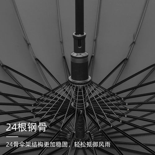 24-inch Long Handle Extra Large Business Straight Rod Umbrella Dual Person Advertising Umbrella Adult Large Windproof Rain Golf Umbrella