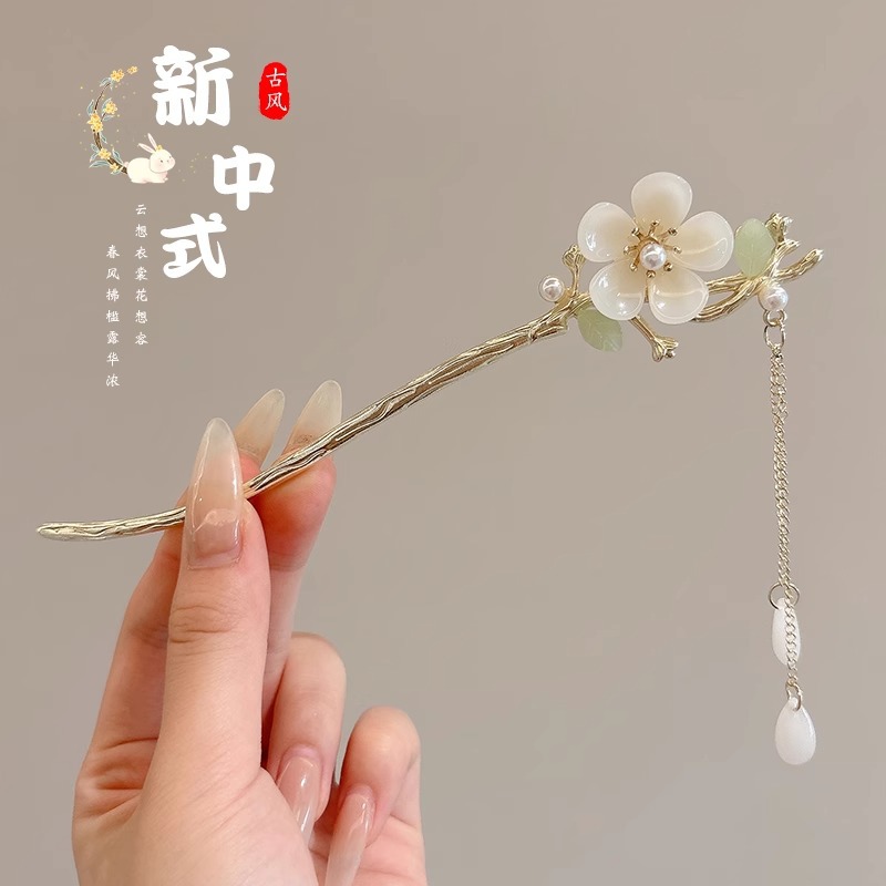 Nuevo estilo antiguo chino flores pinzas de cabello de mujer de alta calidad pinzas de cabello de cabello de cabello de mariposa de estilo chino