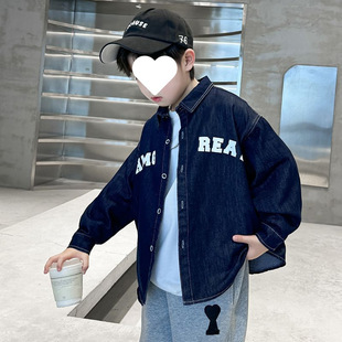 Boys' Autumn Jacket 2025 New Children's Autumn Cool and Stylish Denim Clothes for Boys Spring and Autumn Style