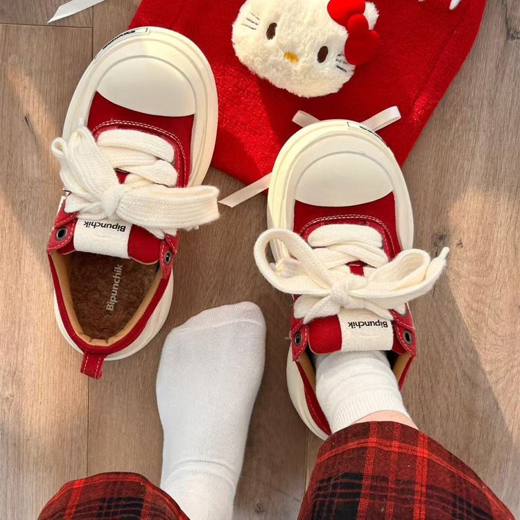 Zapatos de lona de vendaje negro y blanco pareja zapatos de cabeza grande de moda nacional de suela gruesa de moda masculina y femenina retro versátil zapatos de skate de altura