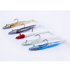 Lead head soft lure, sinking lead head lure, 5-color fish bait, fishing hook soft bait, lure fishing night light fishing gear wholesale