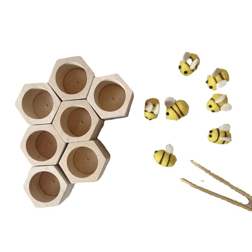 Australian Montessori Wooden Beehive Game Wooden Beehive Beehive Basswood Open Materials Educational Toy