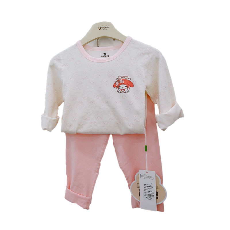 Ropa de otoño para niños medianos y grandes pantalones largos Tong Beijia versión sin hueso AB traje de Lycra de dibujos animados para niños y niñas Serie Ligera de lujo conjunto de Lycra